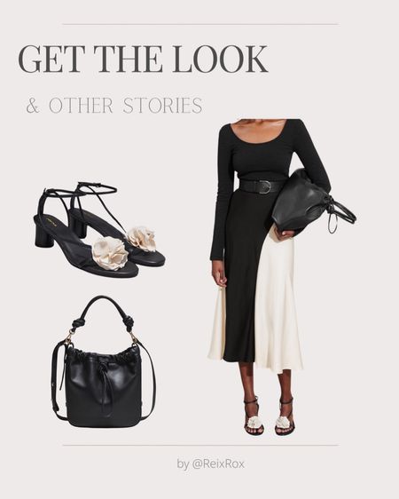 Slim textured black Long-sleeve top. Black and white Heeled Leather Sandals. Embedded white front flower. Black Knotted Leather Tote Bag. Luxury, workwear, elegant, chic fashion, effortless, affordable, expensive look, date night out. Gift guide for her. & other stories.



#LTKuk #LTKsummer #LTKeurope