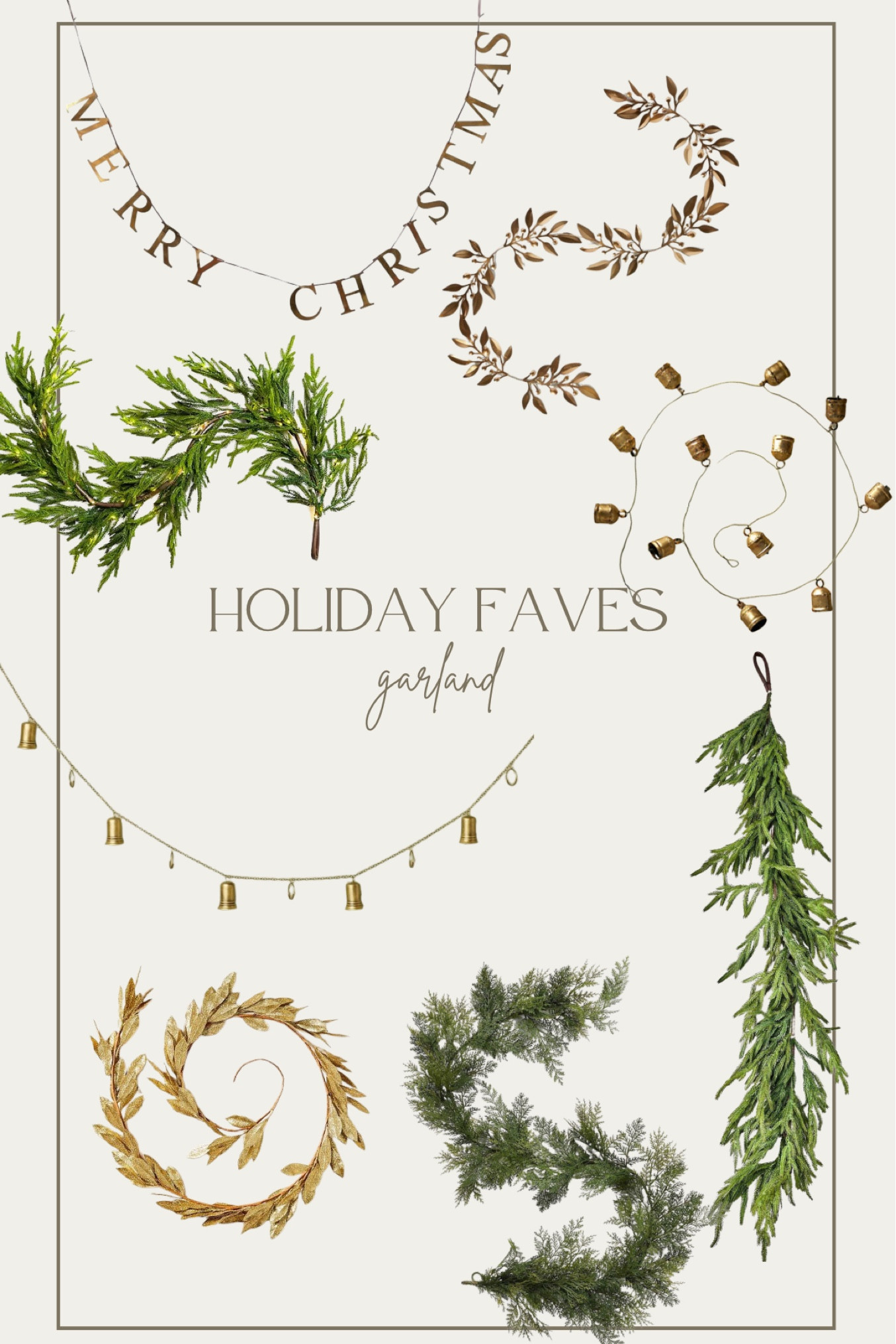 Christmas garland faves
Holiday garland
Bell Garland
Norfolk pine garland

#LTKSeasonal #LTKhome #LTKHoliday