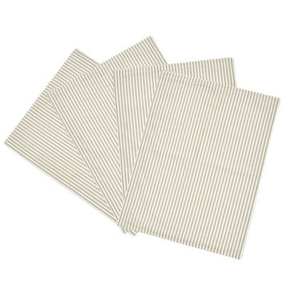 4pk Cotton Farmhouse Ticking Stripe Placemats - Lush Décor | Target