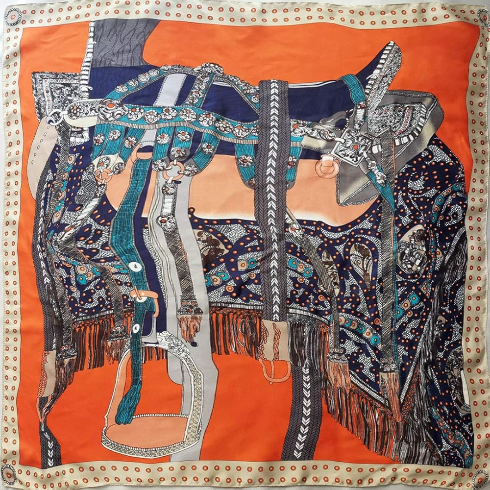 FONYVE Silk Feeling Scarf Medium Square Satin Head Scarf for Women 27.5 × 27.5 inches | Amazon (US)