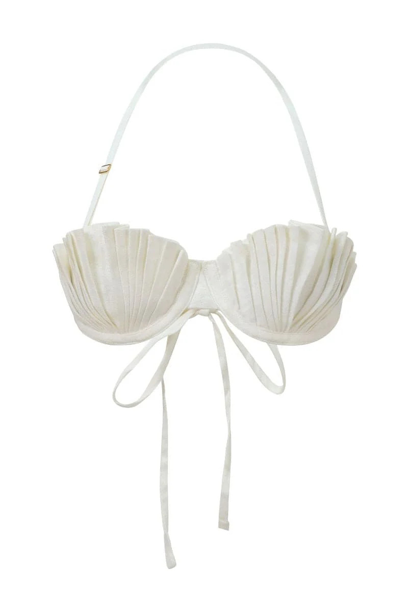 LINEN IVORY WHITE SHELL BRA TOP | Id‡h | CULT MIA | CULT MIA UK LTD