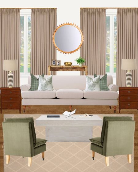 Living room inspiration 👏🏼 these pretty green chairs are perfect for adding texture! 

Amazon, Amazon home, Etsy, Kirklands, target, target home, west elm, living room, living room inspiration, modern home decor, traditional home decor, transitional home decor, wooden mirror, beaded mirror, curtains, drapery, coffee table, accent chair, velvet accent chair, neutral sofa, accent pillow, neutral home decor, interior design, lamp, end table, console table, rug, Amazon, Amazon home, Amazon must haves, Amazon finds, Amazon home decor, Amazon furniture #amazon #amazonhome

#LTKunder100 #LTKhome #LTKstyletip