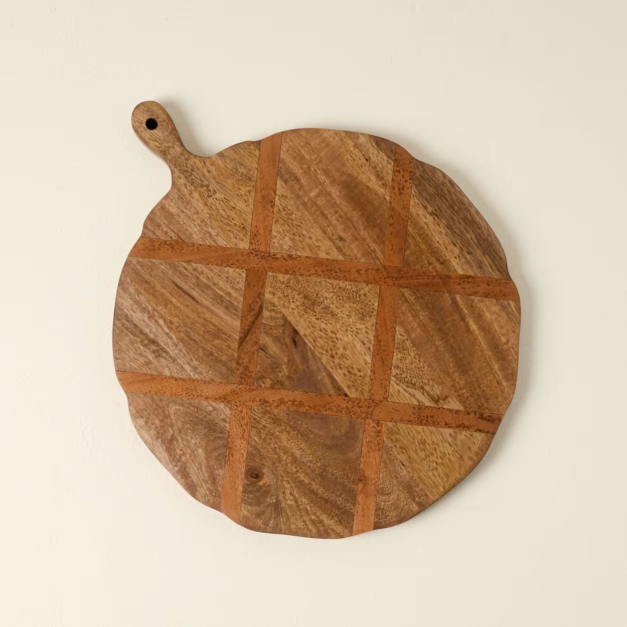 Antiqued Wood Round Serving Board | Magnolia