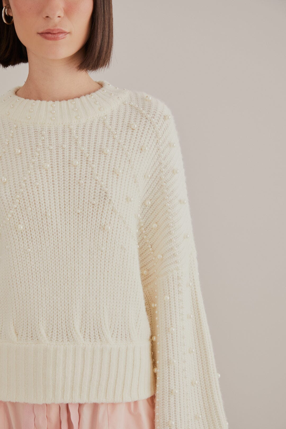 Pearl Embroidered Bubble Sweater | FarmRio (US)