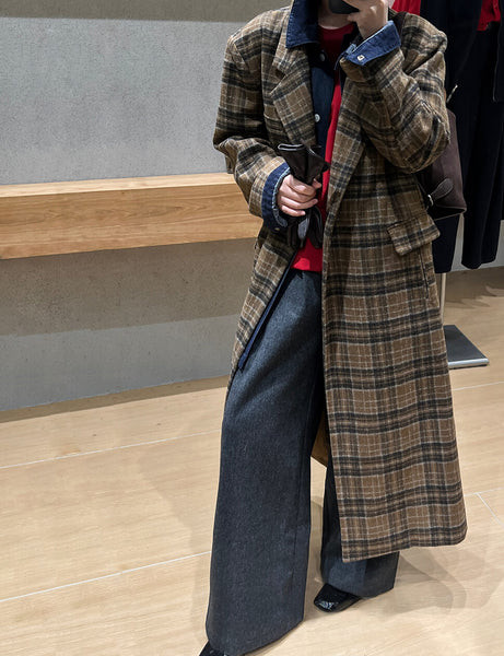 Brown Plaid Coat | Pixie Market