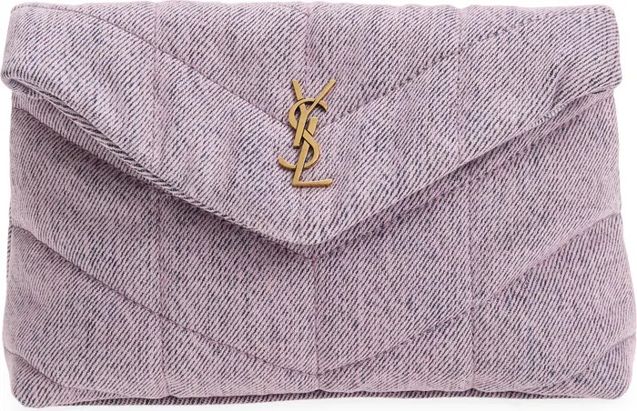 Small Lou Denim Puffer Clutch | Nordstrom