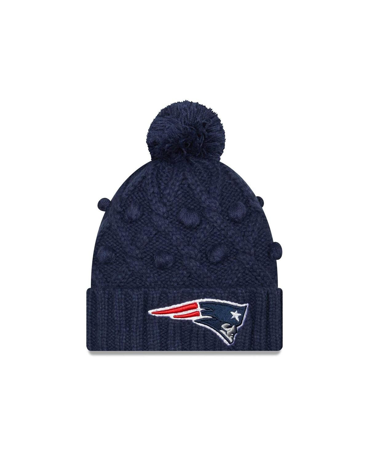 Women's New Era Navy New England Patriots Toasty Cuffed Knit Hat with Pom - Navy | Macy's