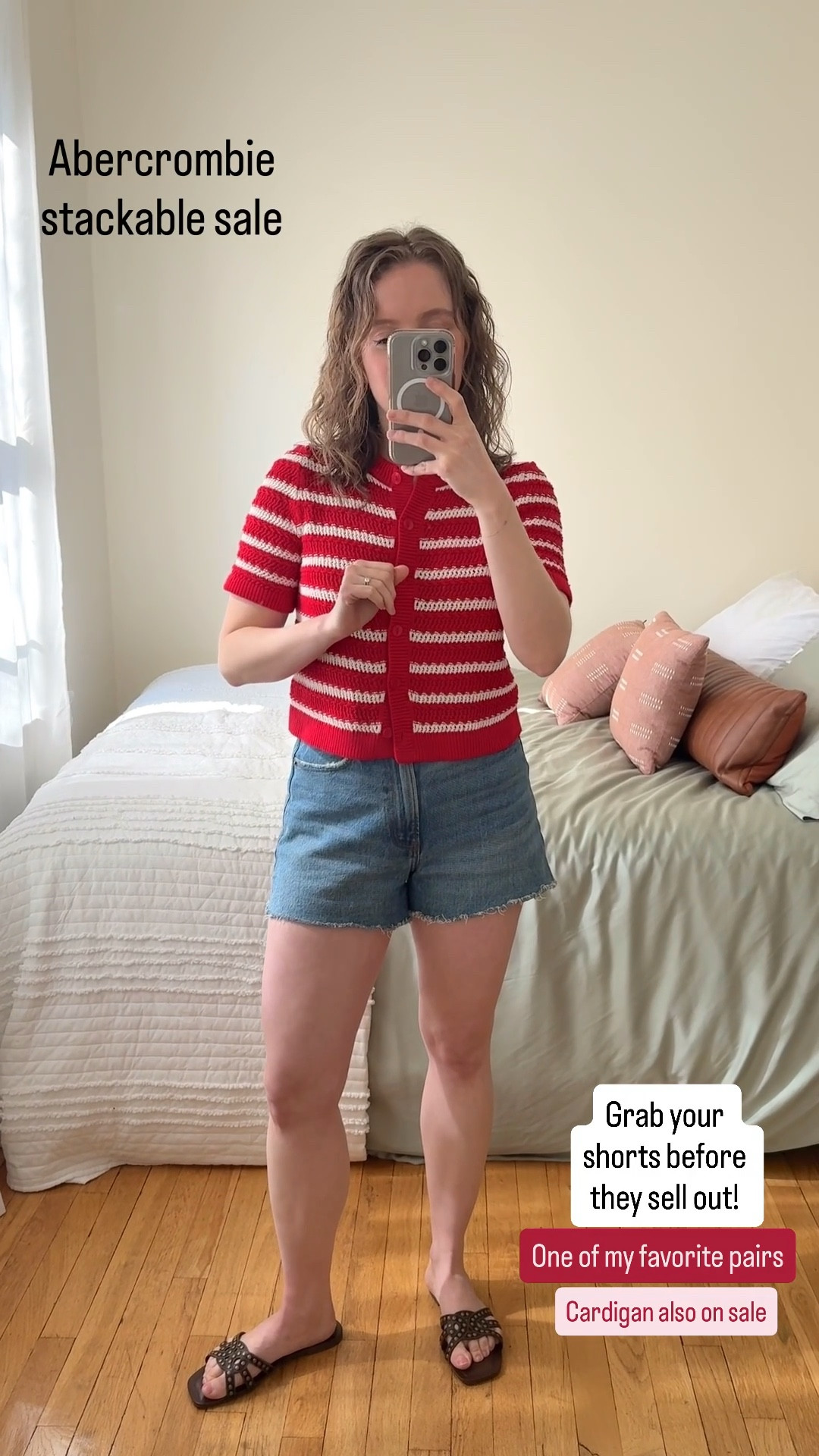 Abercrombie stackable sale outfit. Xs cotton cardigan. 25 curve love shorts. Use code AFKATHLEEN for stackable sale

#LTKSaleAlert