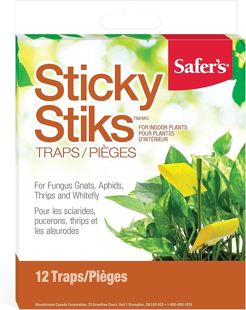 Safer's 07-2122CAN Houseplant Sticky Stake Insect Traps for Indoor Plants - Controls Fungus Gnats... | Amazon (CA)