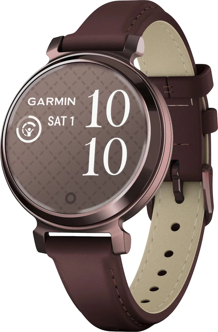 Garmin - Lily 2 Classic Smartwatch 34 mm Anodized Aluminum - Dark Bronze with Mulberry Leather Ba... | Best Buy U.S.