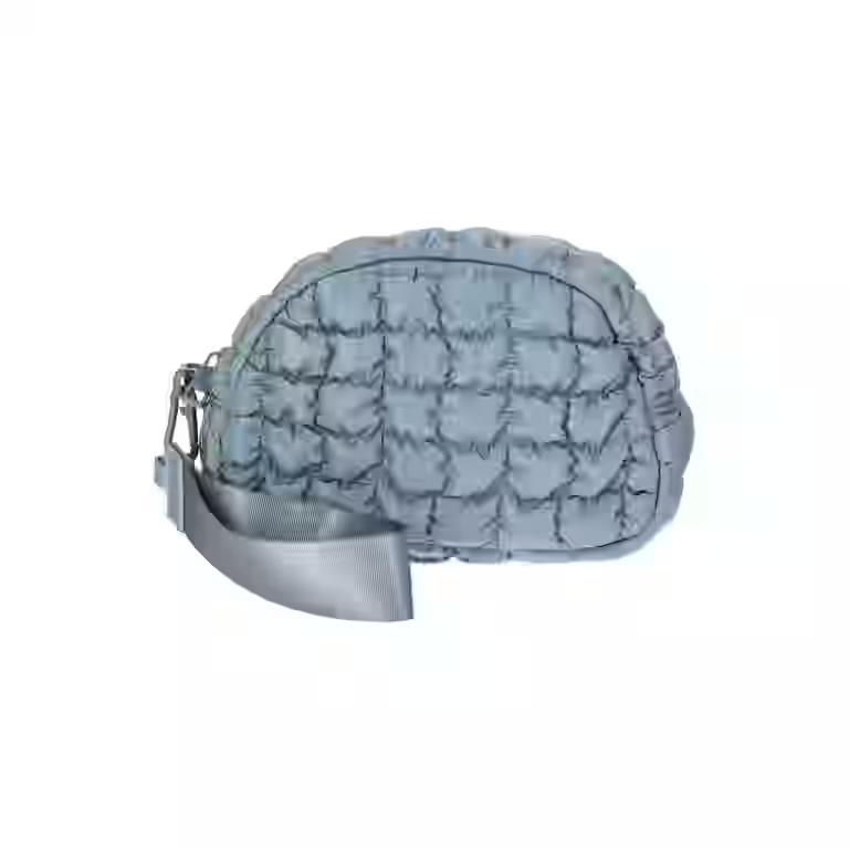 No Boundaries Women's Quilted Pouch Bag Charm, Platinum | Walmart (US)