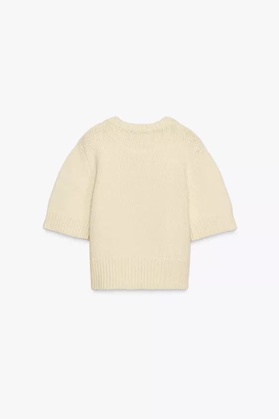 SHORT SLEEVE KNIT SWEATER | Zara US