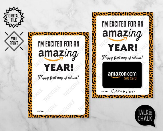 PRINTABLE Amazon Gift Card Holder for Teachers | Last Minute Teacher Gift | Back to School | Firs... | Etsy (US)