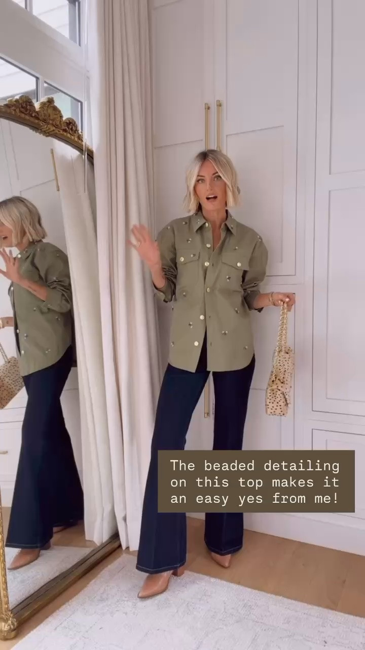 The beaded embellishments on this top are so good and look high end! I can’t believe this is a Walmart find! It’ll be so good in its own or as an outer layer. Wearing xs in button down, 2 in jeans

Loverly grey, Walmart fashion finds, affordable fall wardrobe, style finds for women, fall outfit ideas affordable