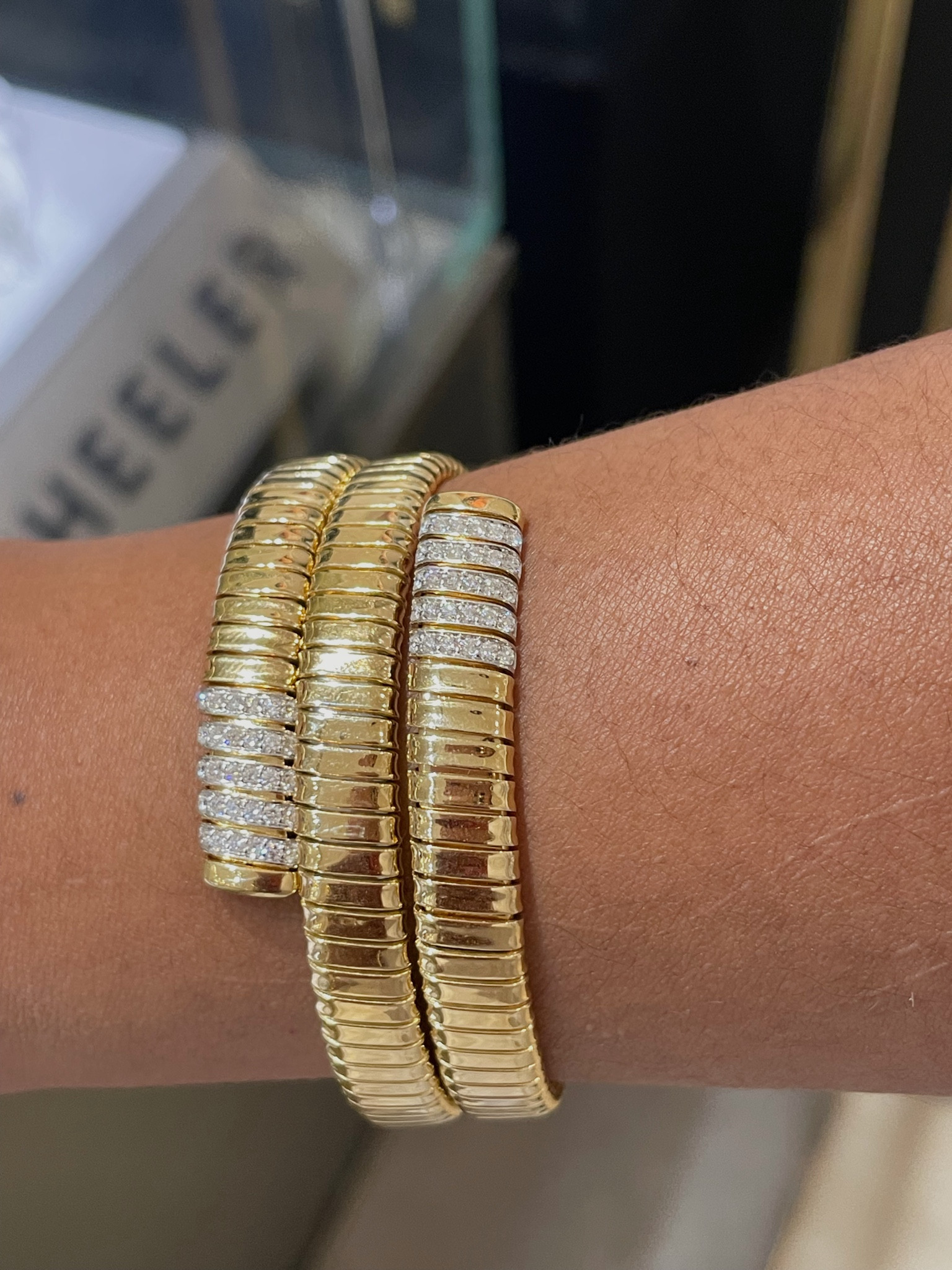 Gold and diamond bangle 