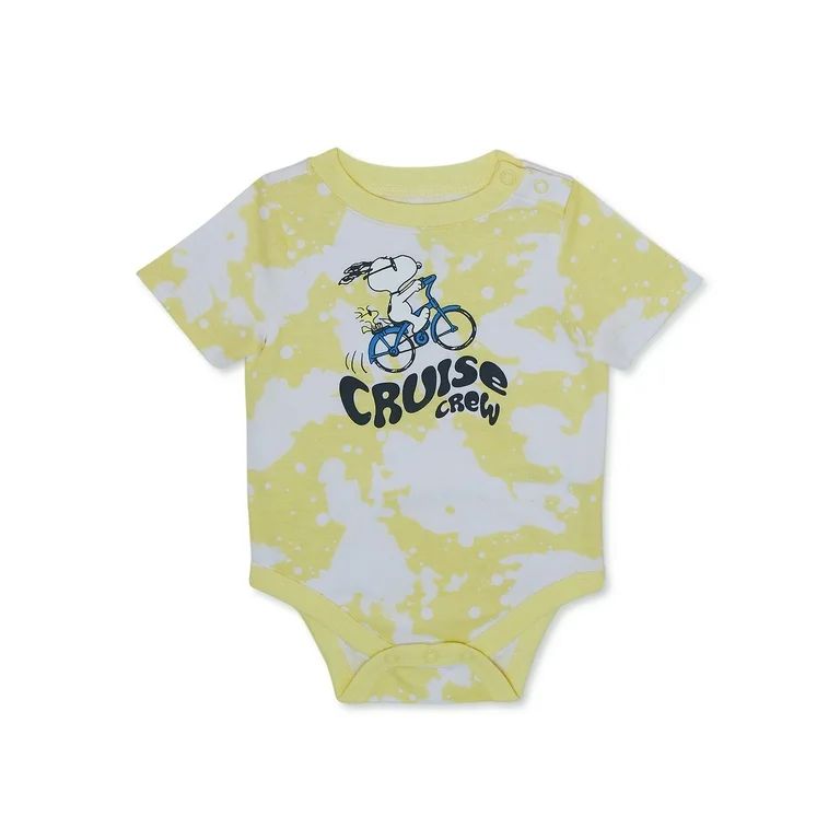 Garanimals Baby Boy Short Sleeve Peanuts Bodysuit, Sizes 0-24 Months | Walmart (US)