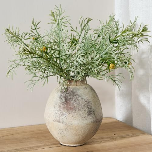 PORCER Ceramic Flower Vase, 6.22 Inch Rustic Farmhouse Vase Home Decor, Handcrafted Vintage Potte... | Amazon (US)