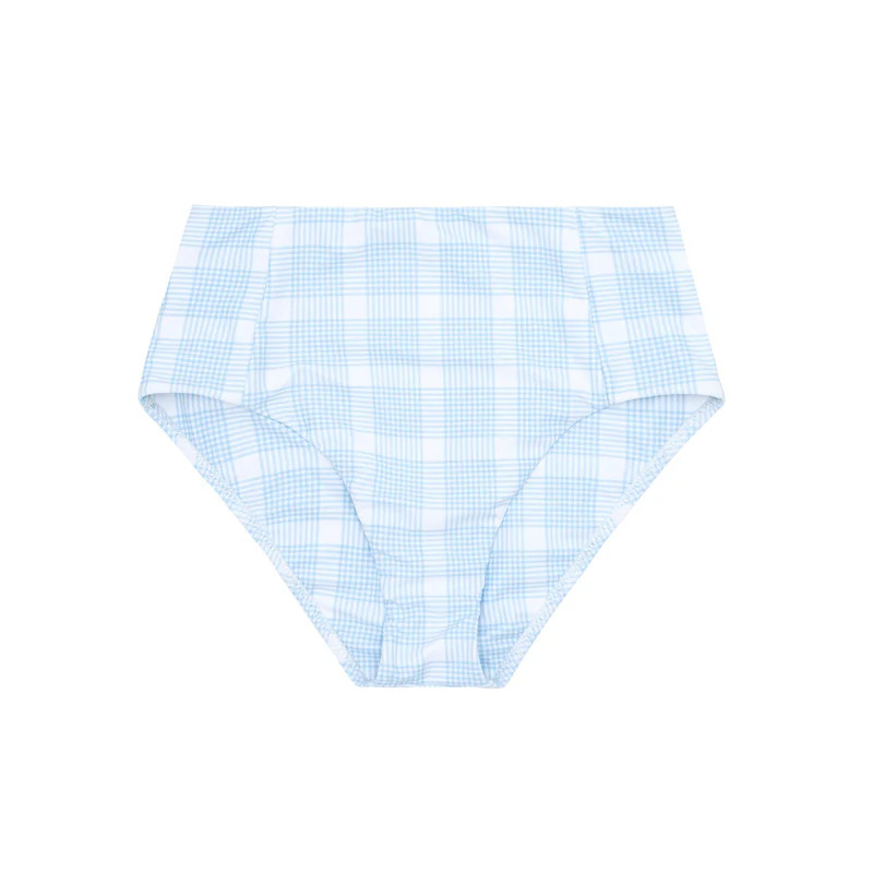 women's sunwashed plaid tie knot bikini bottom (high waist) | minnow