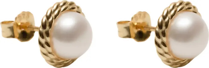 Small Rope Faux Pearl Stud Earrings | Nordstrom