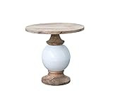 Creative Co-Op Mango Wood and Metal Round Pedestal Table, White | Amazon (US)