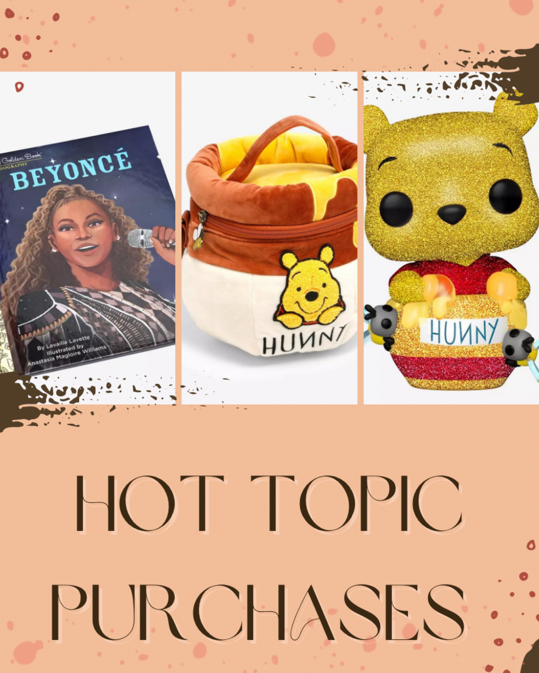 Hot Topic items, Winnie the Pooh and Beyonce

#LTKitbag #LTKsalealert #LTKfindsunder50