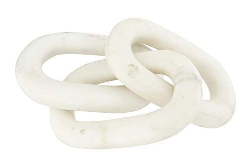 Bloomingville 13" L Decorative Marble Figurine Chain Link, White | Amazon (US)