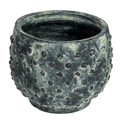 Creative Co-Op Distressed Terra Cotta Hobnail Planter, Black | Amazon (US)