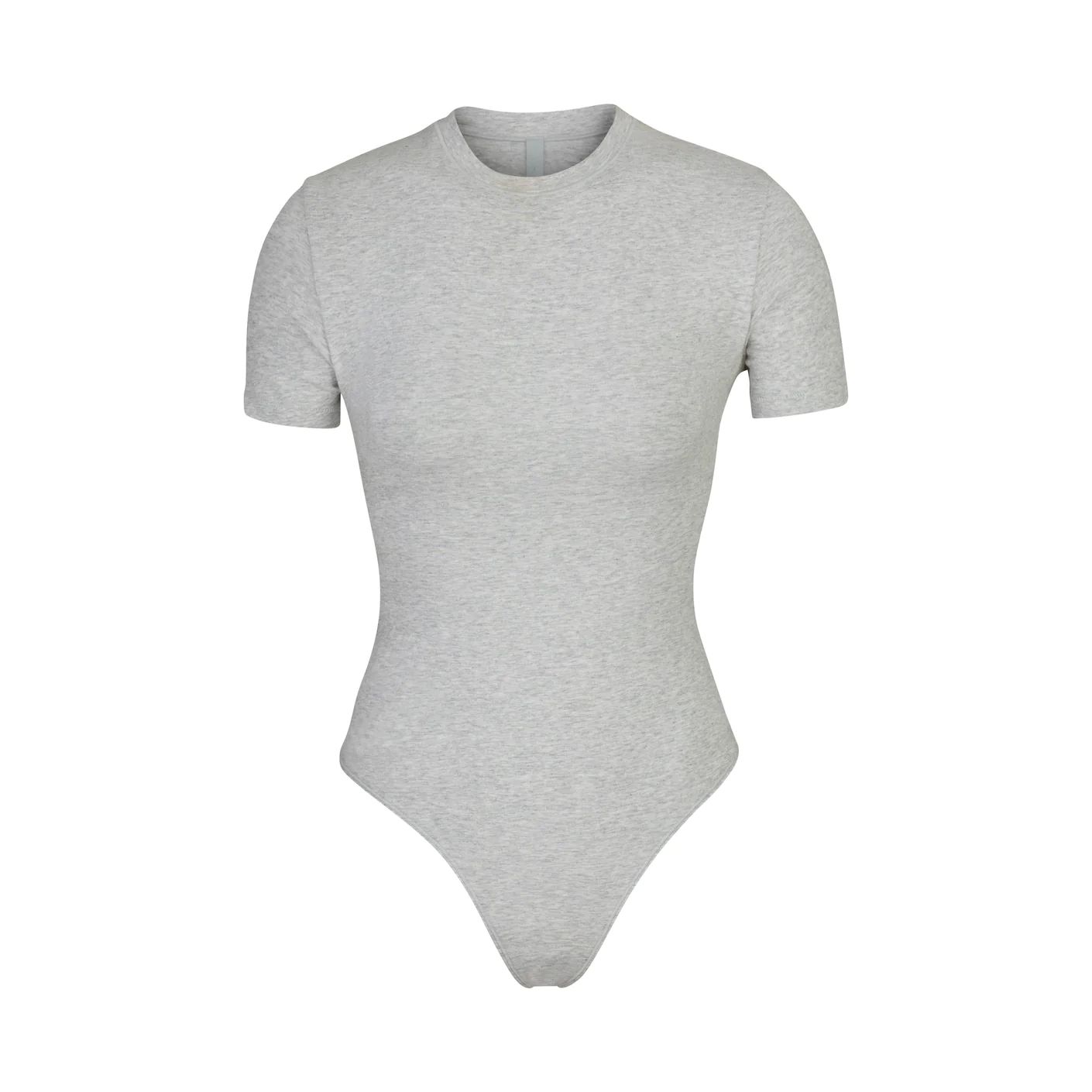 Cotton Jersey T-Shirt Bodysuit - Light Heather Grey | SKIMS | SKIMS (US)