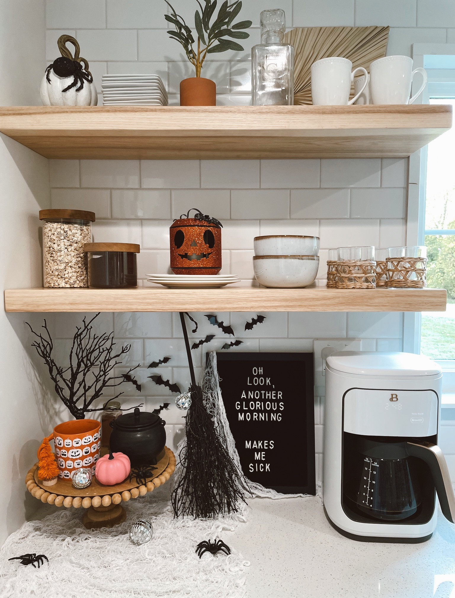 Halloween coffee bar with open shelving decor 🎃💕☕️🪩


Coffee pot, letter board, bats, pink Halloween, target finds, neutral decor, boho kitchen, boho home decor, coastal decor, kitchen table inspo, open shelves, coffee pot, gold accents, hocus pocus, witch, fall decorations, seasonal decor, Walmart, coffee mugs, rattan, storage jars

#LTKhome #LTKHalloween #LTKSeasonal