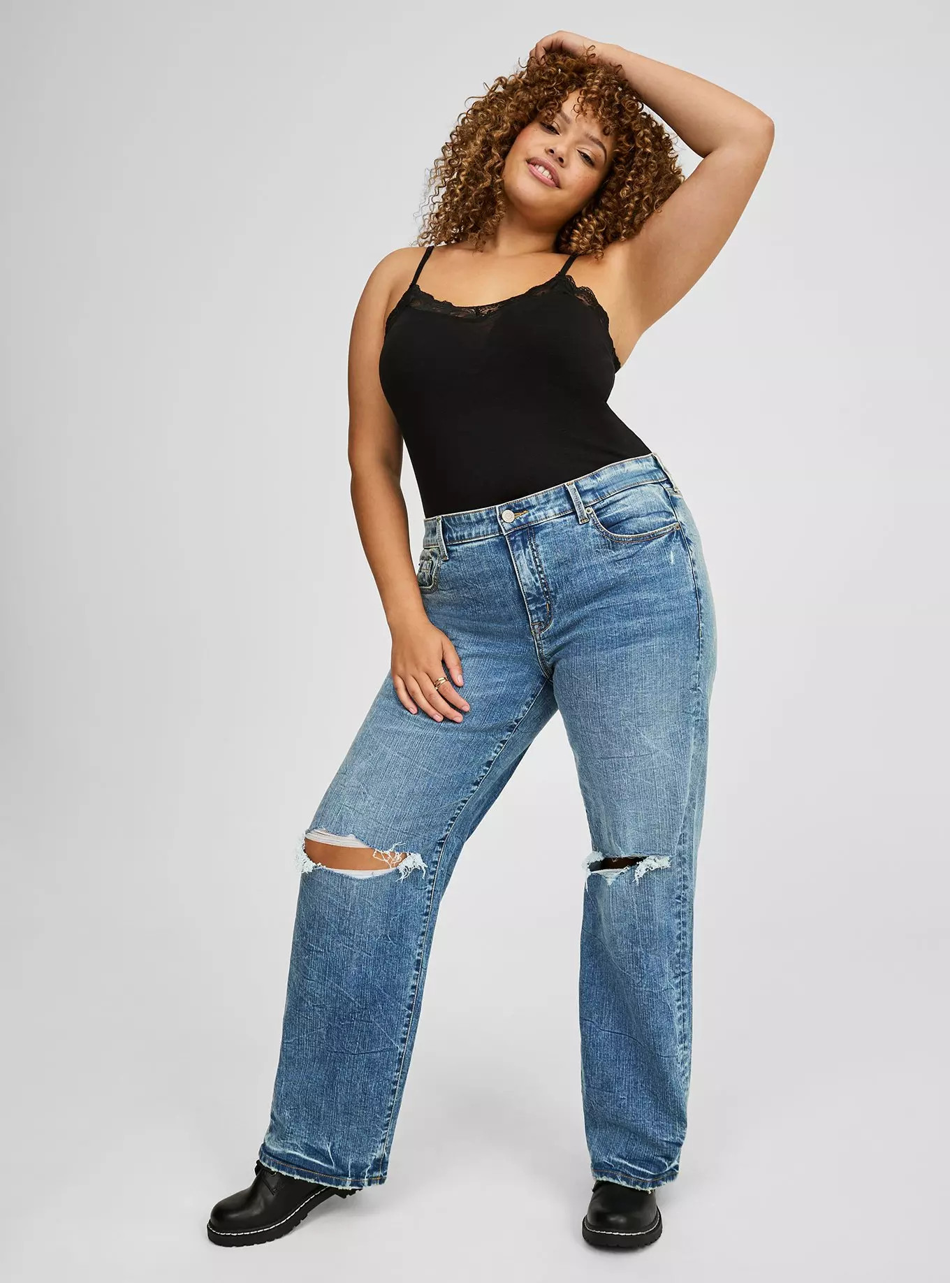 Perfect Wide Leg Vintage Stretch Mid-Rise Jean | Torrid (US & Canada)