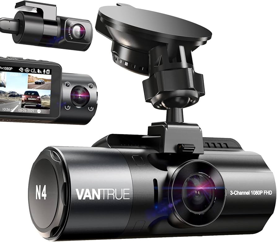 Vantrue N4 3 Channel 4K Dash Cam, 4K+1080P Front and Rear, 1440P+1440P Front and Inside, 1440P+14... | Amazon (US)