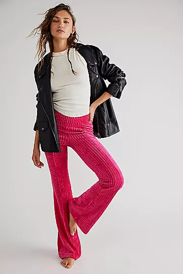 Slim Pull-On Velvet Flare Pants | Free People (Global - UK&FR Excluded)