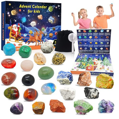 Crystal Advent Calendar 2024 Kids Boys Girls Rock Advent Calendar Christmas With Healing Crystal Natural Gemstone Advent Calendar Christmas Countdown Calendar for Women Adult Teens | Amazon (US)