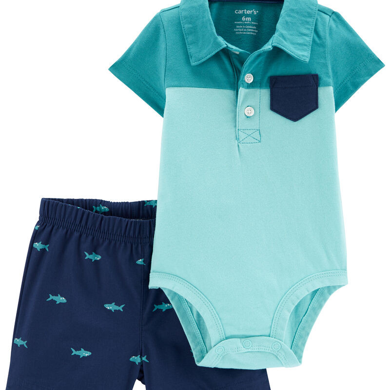 2-Piece Polo Bodysuit & Short Set | Carter's