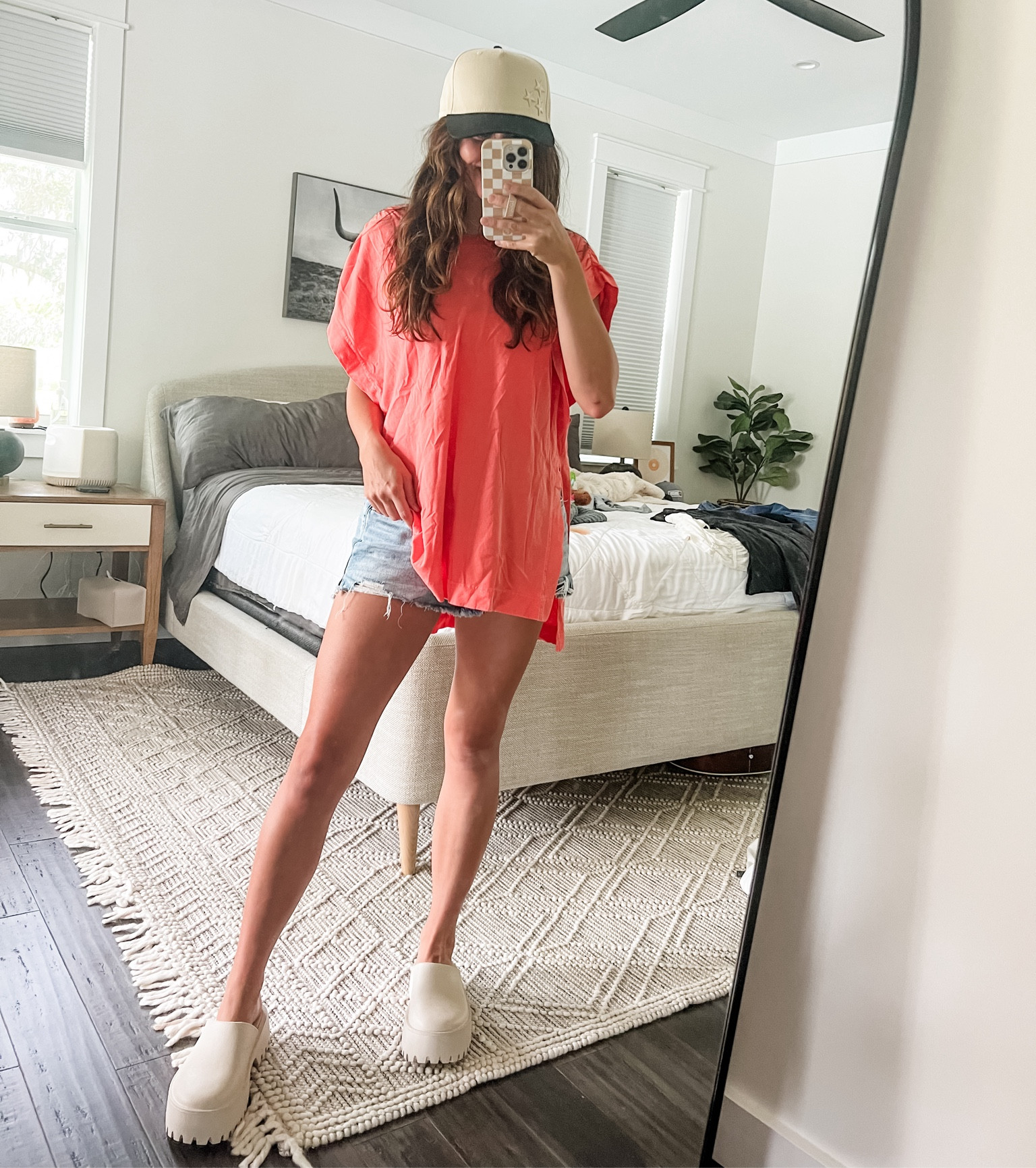 Oversized tee perfect for breastfeeding and momming 😅 stretchy jean shorts 🙌🏼 mom friendly denim

#LTKBump #LTKActive #LTKSummerSales