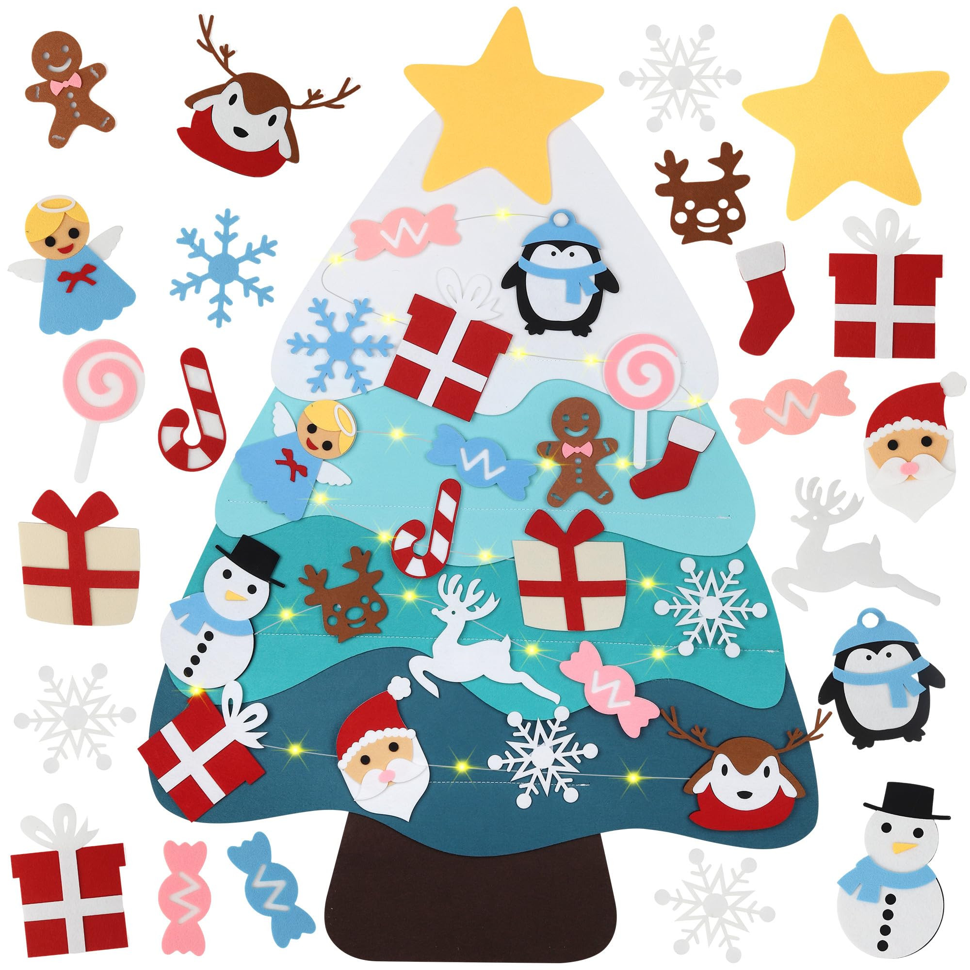 Lemrok ​​Montessori DIY Felt Christmas Tree for Toddlers, 3FT Wall Hanging Tree with 22 Detac... | Amazon (US)