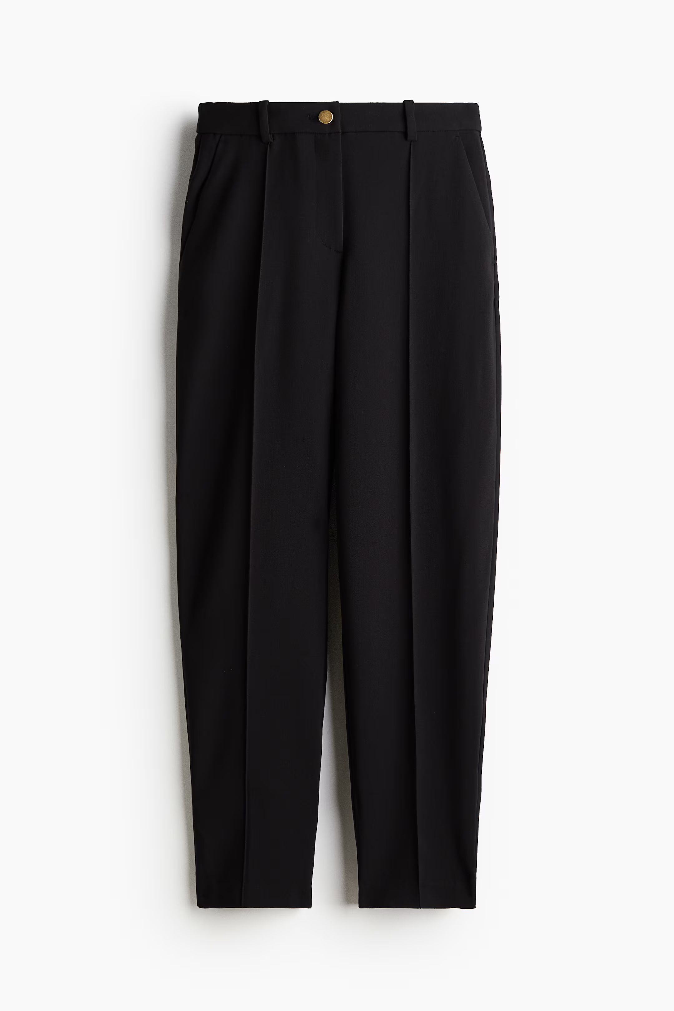 Tapered Dress Pants - High waist - Ankle-length - Dark beige - Ladies | H&M US | H&M (US + CA)