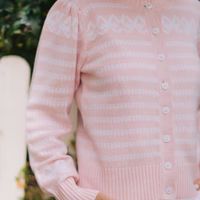Blush Button Front Bow Cardigan | Sail to Sable