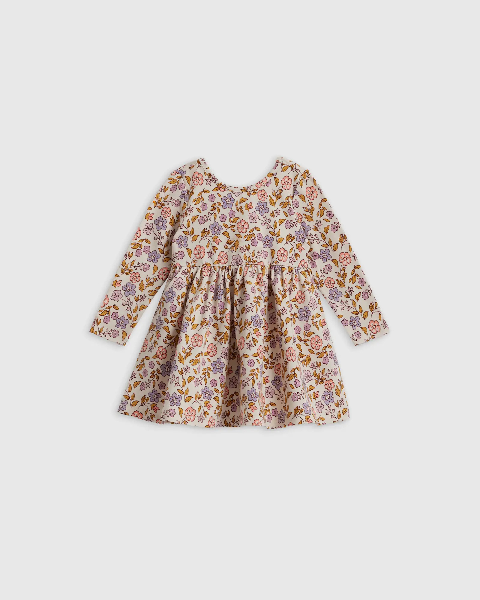 Organic Cotton Long Sleeve Skater Dress in Multi Floral | Quince