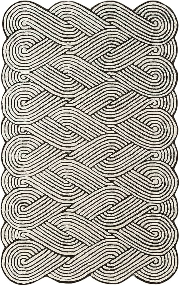 Restoration and Renovation Modern Hand-Tufted Geometric Wool Rug with Spellbinding Pattern - Soft... | Amazon (US)