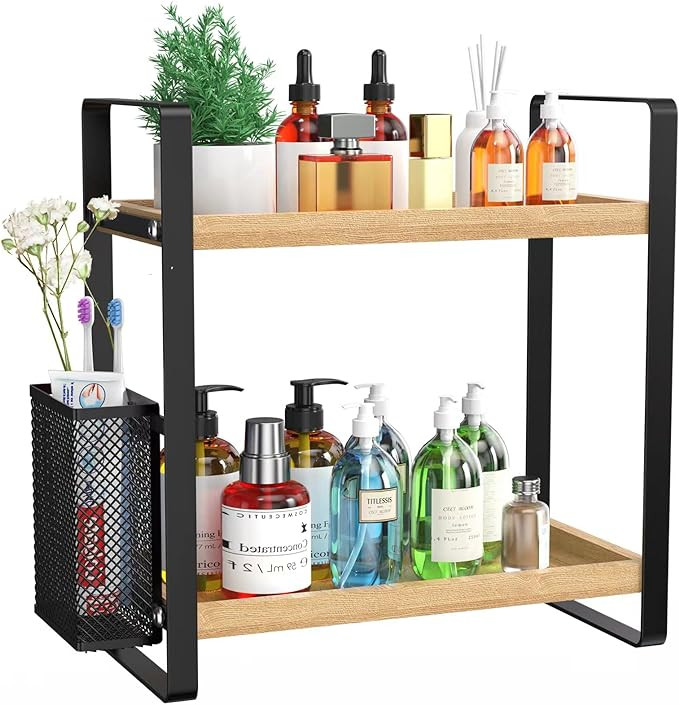 LEMIKKLE Bathroom Counter Organizer with Basket, Bathroom Organizers and Storage,Skincare Organiz... | Amazon (US)