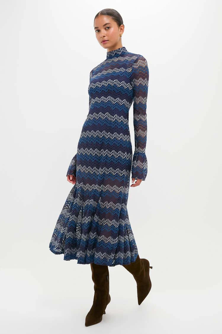 Navy Tonal Lorraine Knit Maxi Dress | Tuckernuck (US)