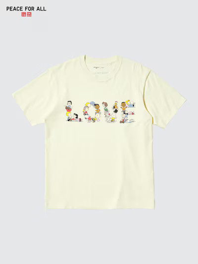 PEACE FOR ALL Graphic T-Shirt | PeanutsColor: 41 YELLOWSize: UNISEX SXXSXSSMLXLXXL3XLCheck my siz... | UNIQLO (US)