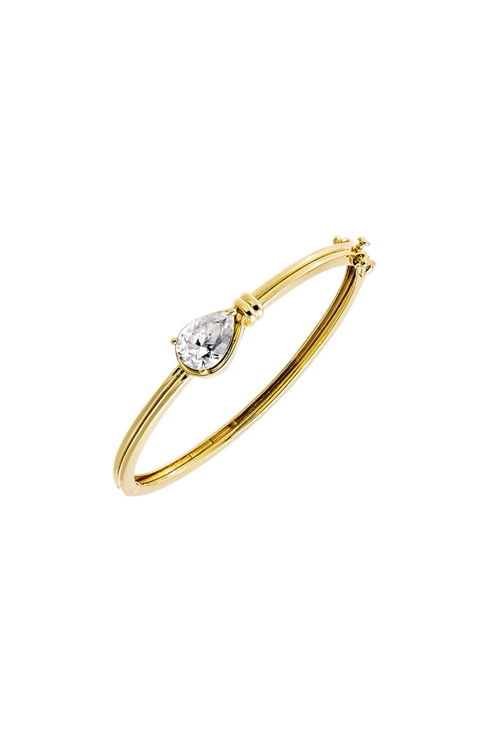BY ADINA EDEN Moissanite Bezel Pear Center Stone Bangle (Women) | Nordstrom | Nordstrom