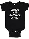 Panoware Funny New Baby Boy Clothes Gift | I Only Love My Bed and My Mama I'm Sorry Onesie, Black, 1 | Amazon (US)