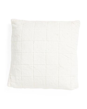 20x20 Grid Cut Faux Fur Pillow | Marshalls