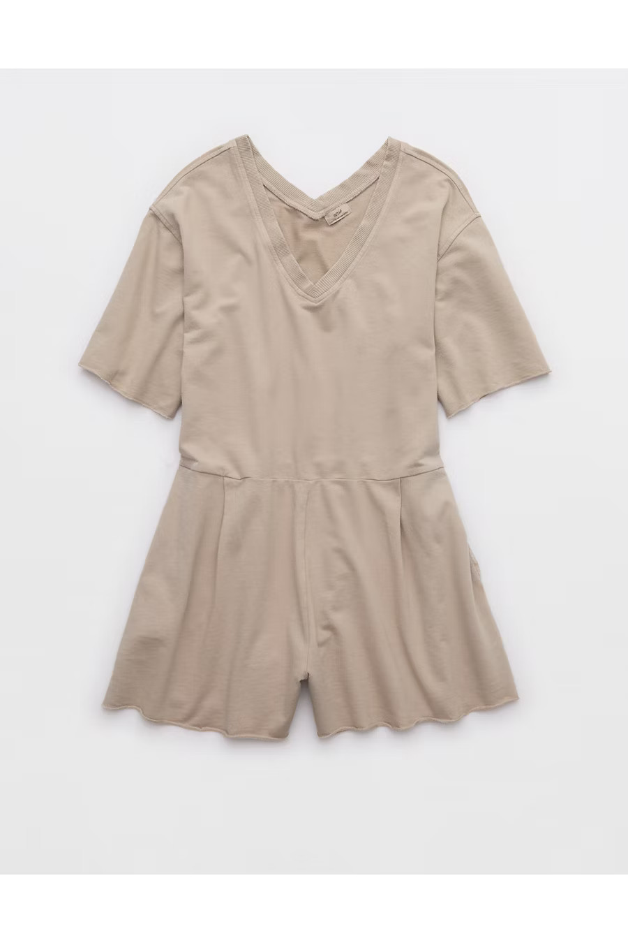 Aerie V-Neck Romper Women's Stone Harbor XXS | American Eagle Outfitters (US & CA)