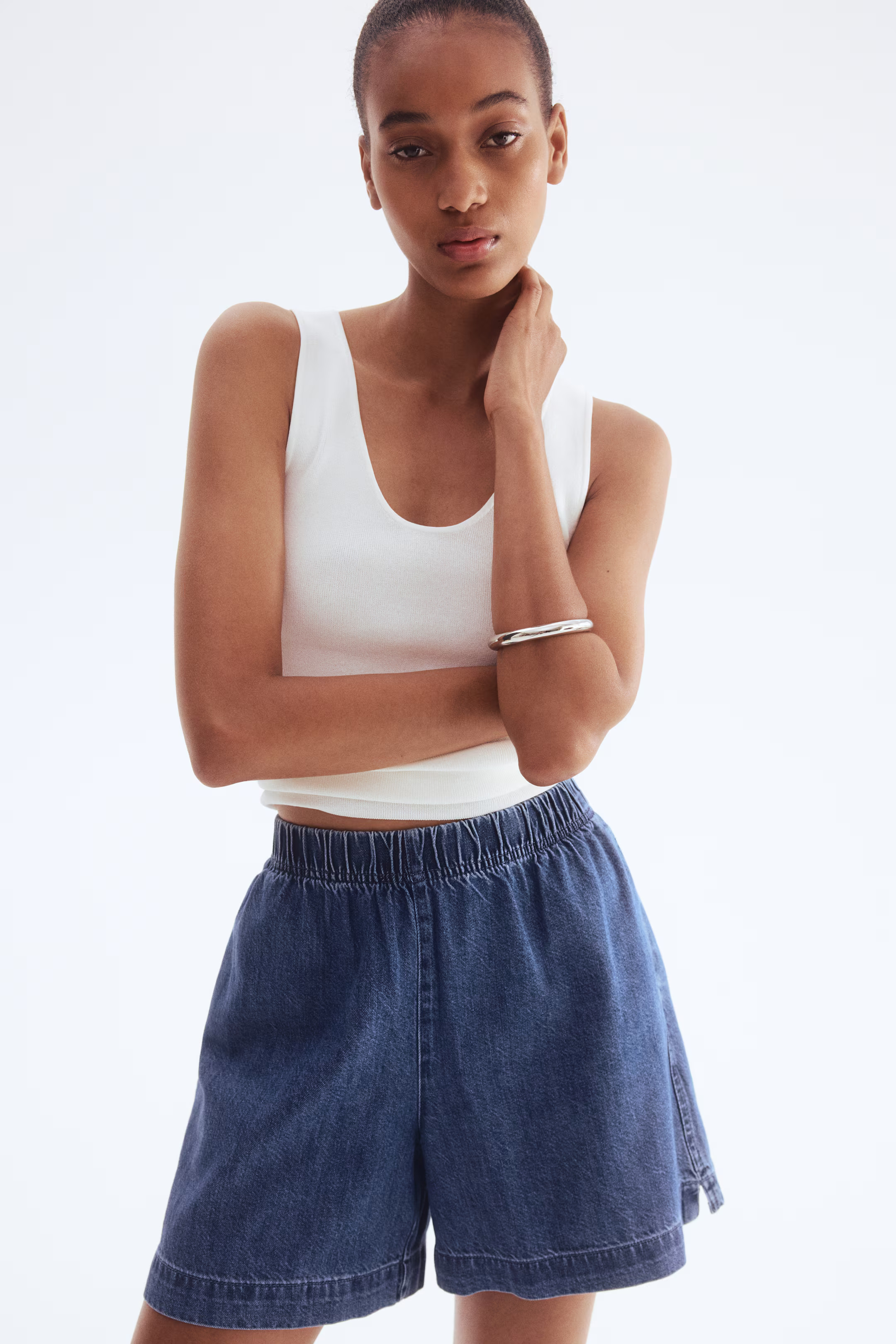 Denim Pull-On Shorts | H&M (US + CA)