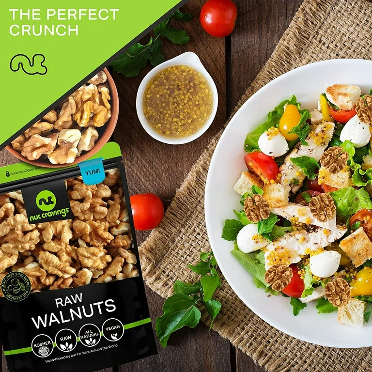 Nut Cravings Raw Walnuts Halves & Pieces, Unsalted, Shelled (48oz - 3 lbs) | Walmart (US)