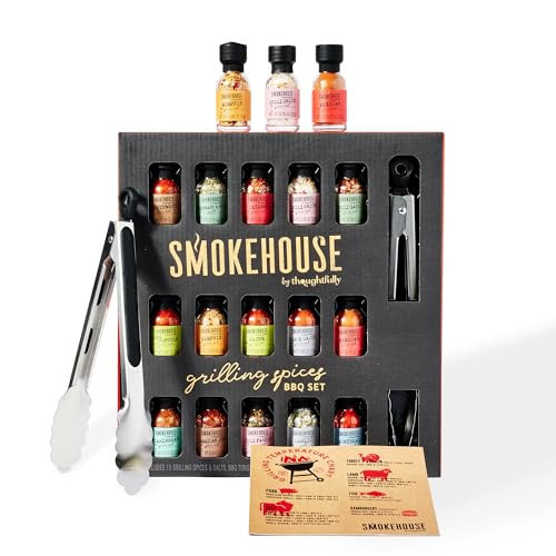 Smokehouse by Thoughtfully, Grilling Spices BBQ Set, Includes BBQ Tongs, Magnet and Flavorful Seasoning and Rubs | Amazon (US)
